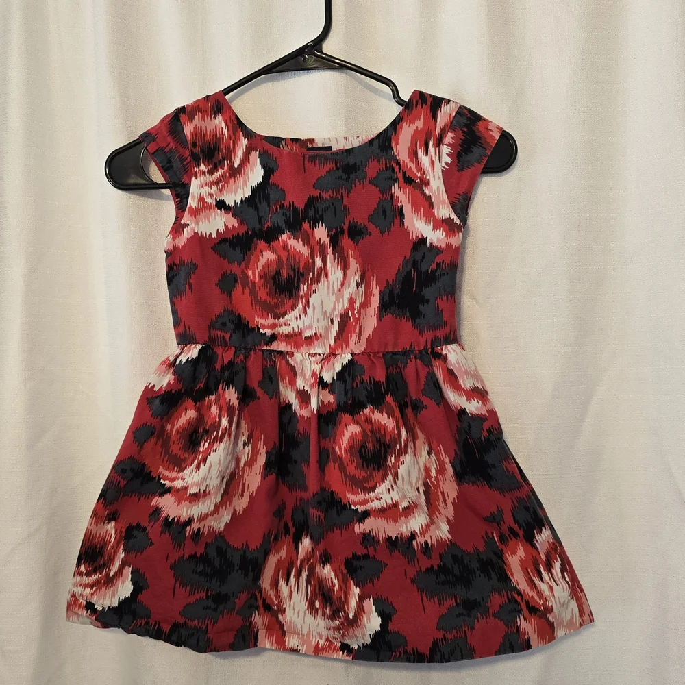 Gap Girls size 6 Floral Red and Black Dress